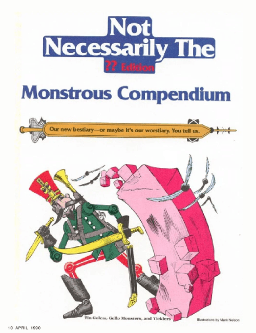Not Necessarily The Monstrous Compendium