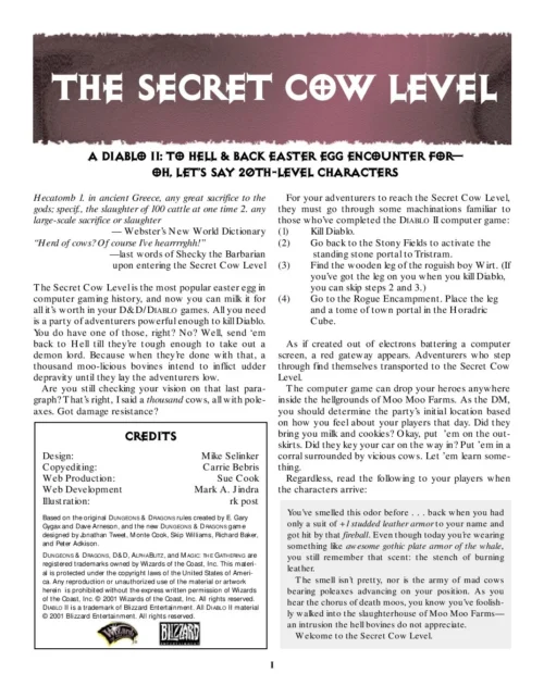 Diablo II - The Secret Cow Level