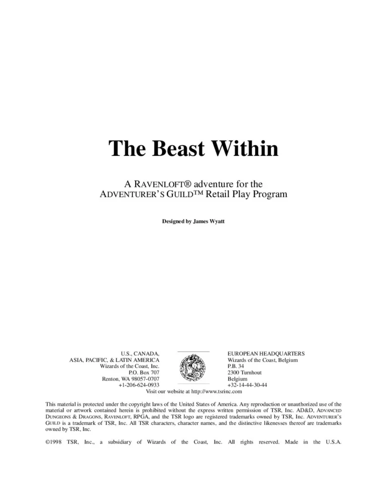 RPGA - The Beast Within