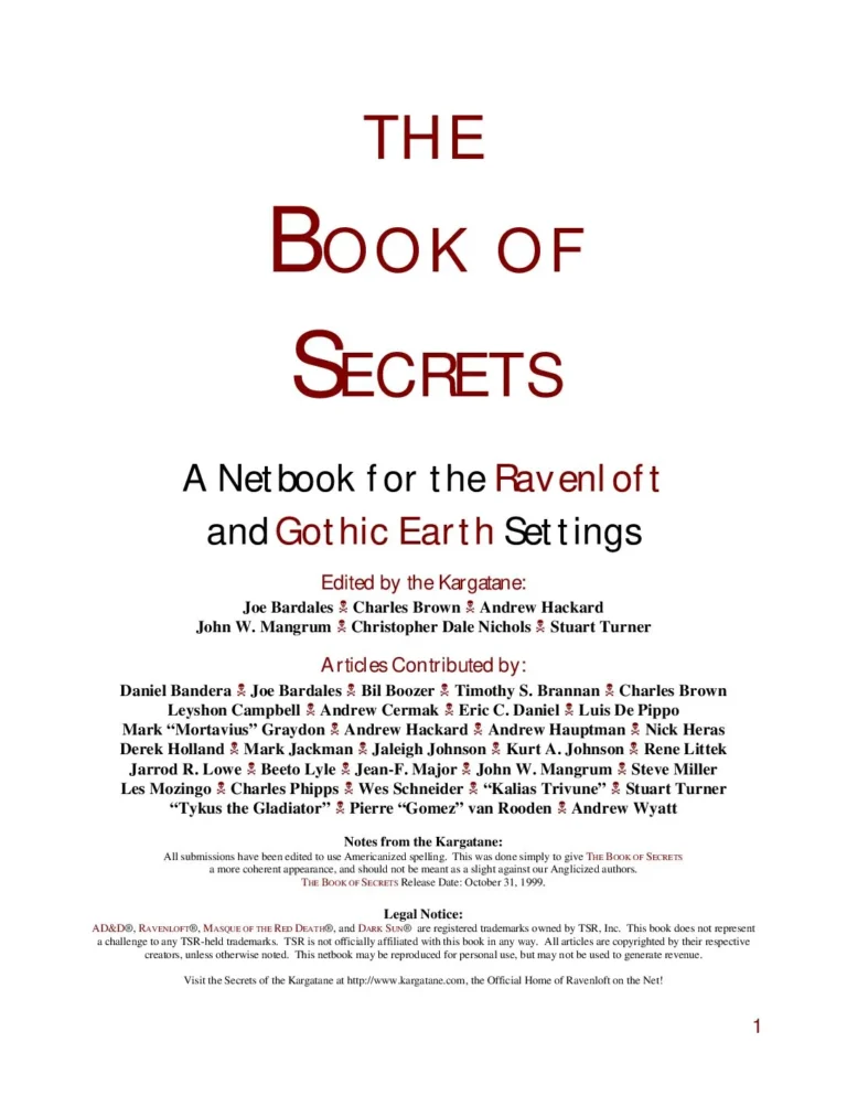 Ravenloft - Book of Secrets