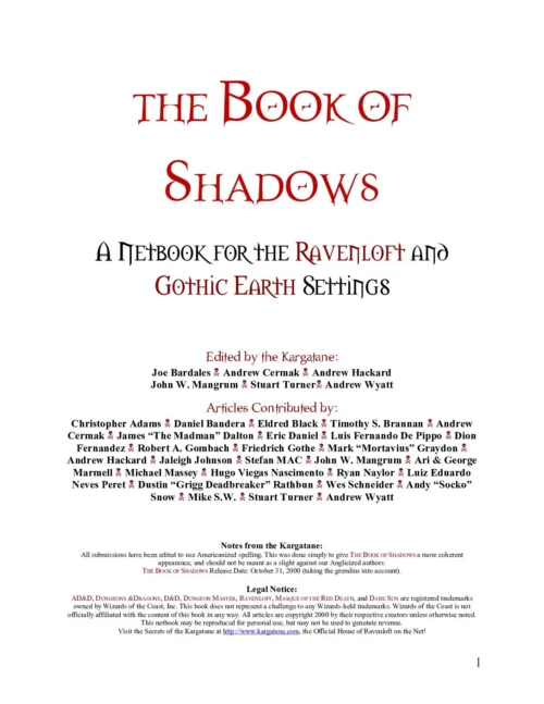 Ravenloft - Book of Shadows