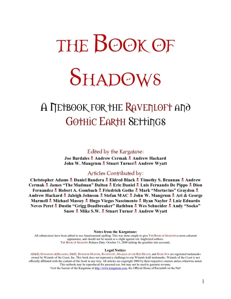 Ravenloft - Book of Shadows