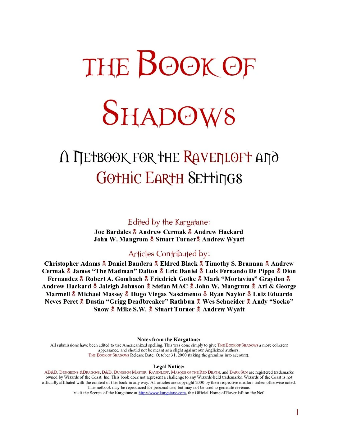 Ravenloft - Book of Shadows
