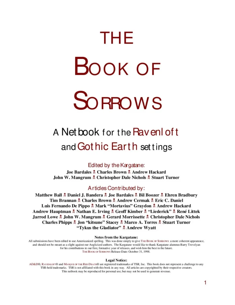 Ravenloft - Book of Sorrows