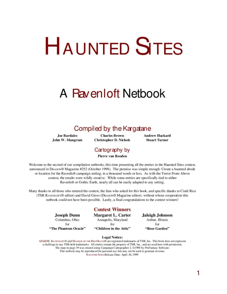 Ravenloft - Haunted Sites