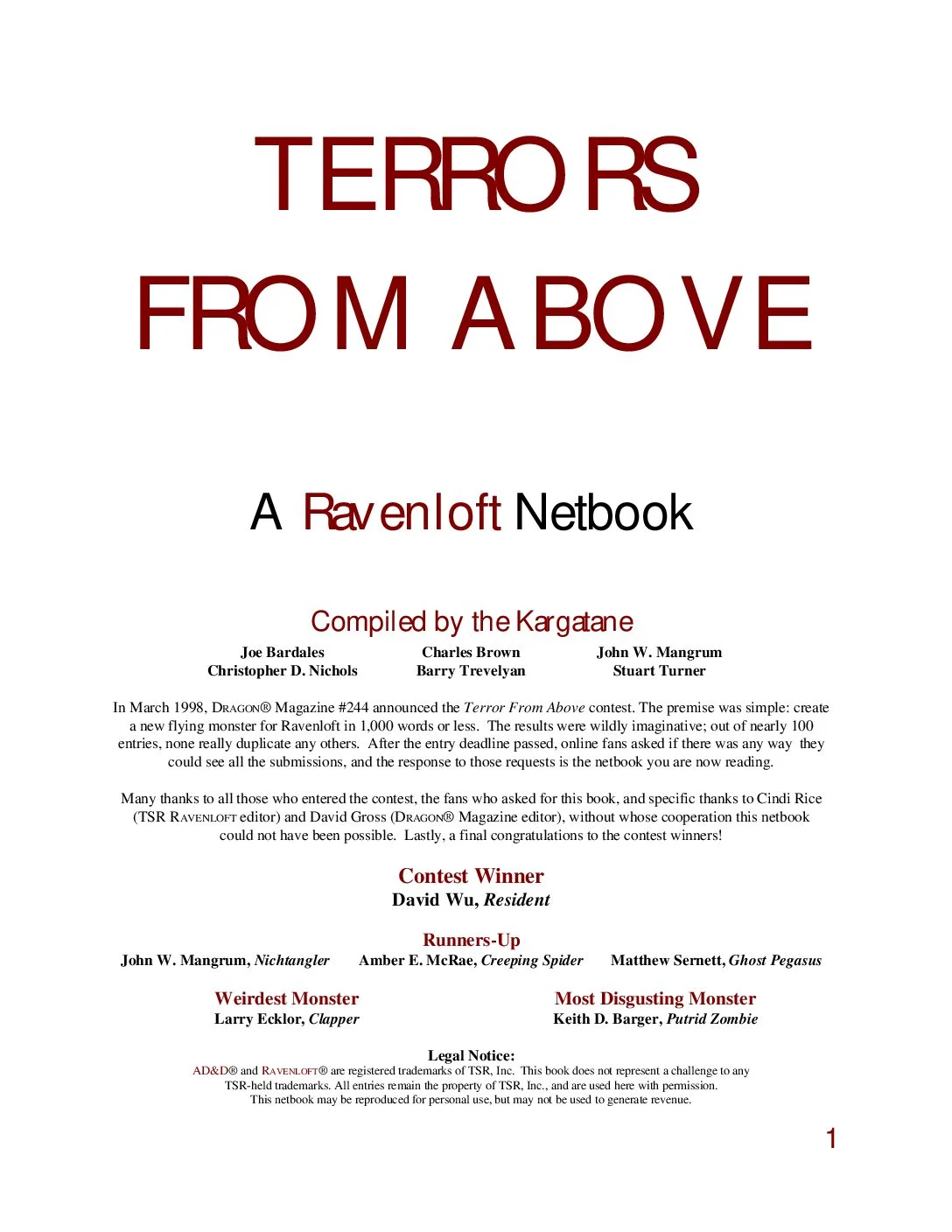 Ravenloft - Terrors from Above