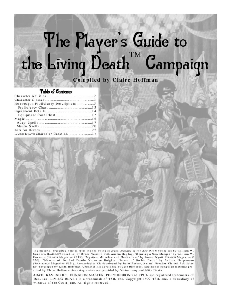 Ravenloft - The Player's Guide to the Living Death Campaign