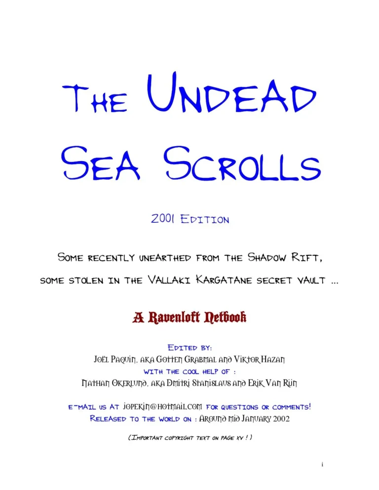 Ravenloft - The Undead Sea Scrolls
