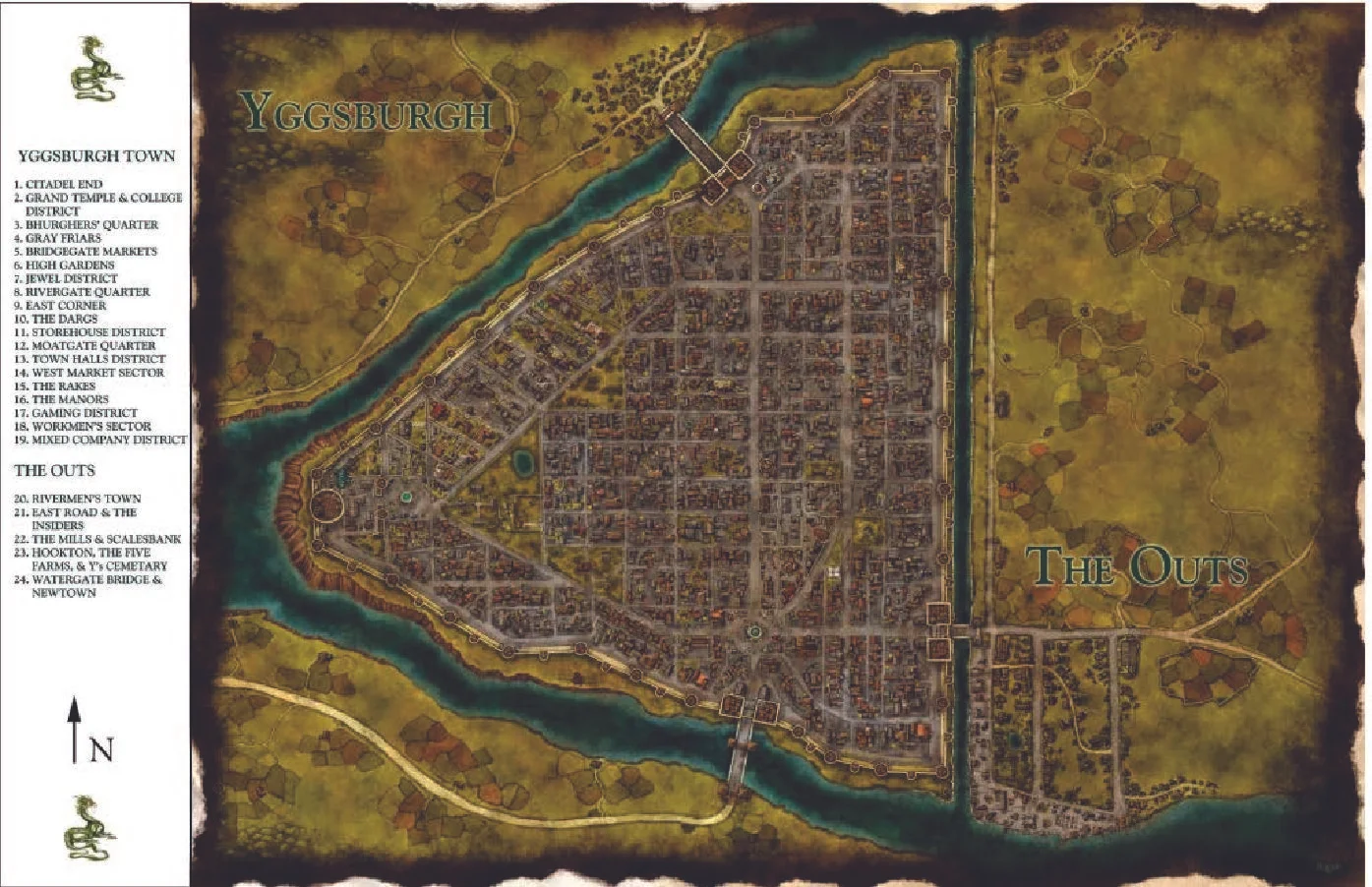 Castle Zagyg - Yggsburgh Town Map