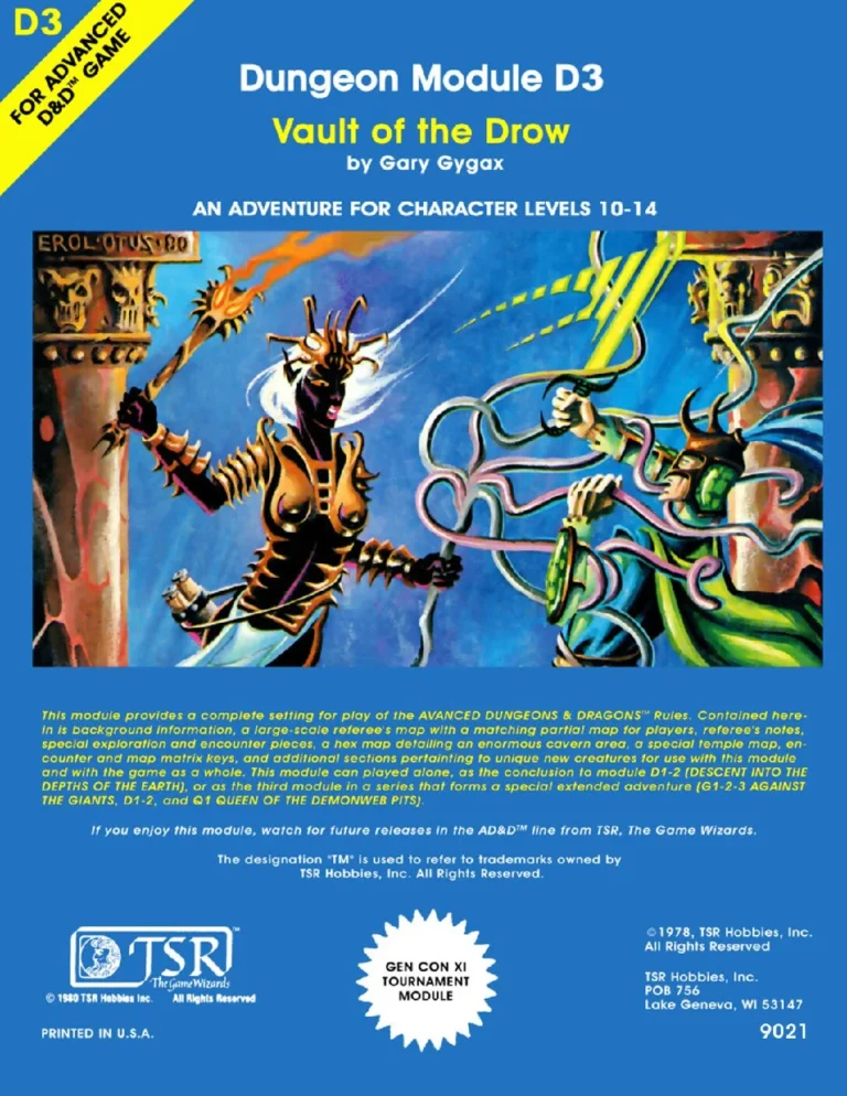 D3 - Vault of the Drow (Blue Cover)