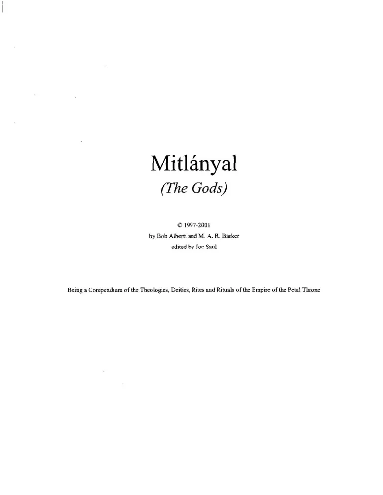 Mitlanyal - The Gods