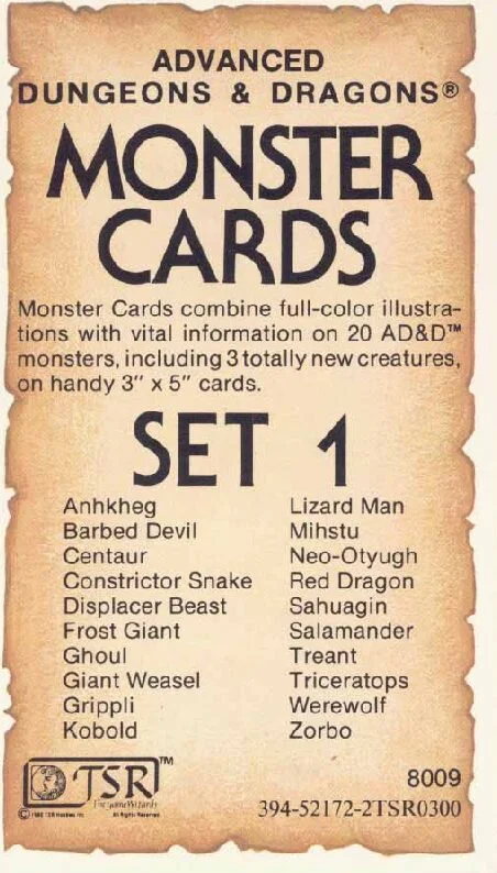 Monster Cards - Set 1