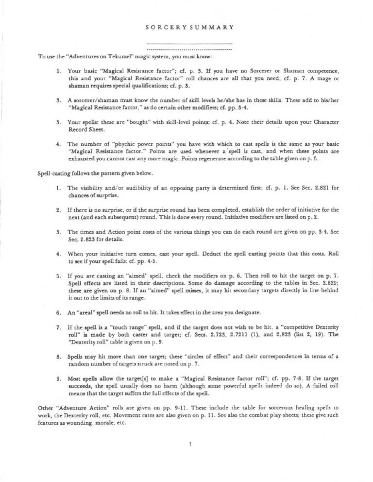 Sorcery Summary