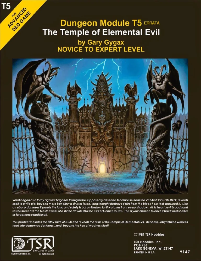T5 - The Temple of the Elemental Evil - Errata
