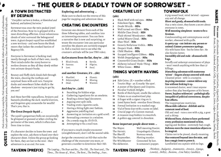 The Black Hack - The Sorrowset Setting