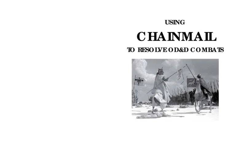 Using Chainmail to Resolve ODD Combats