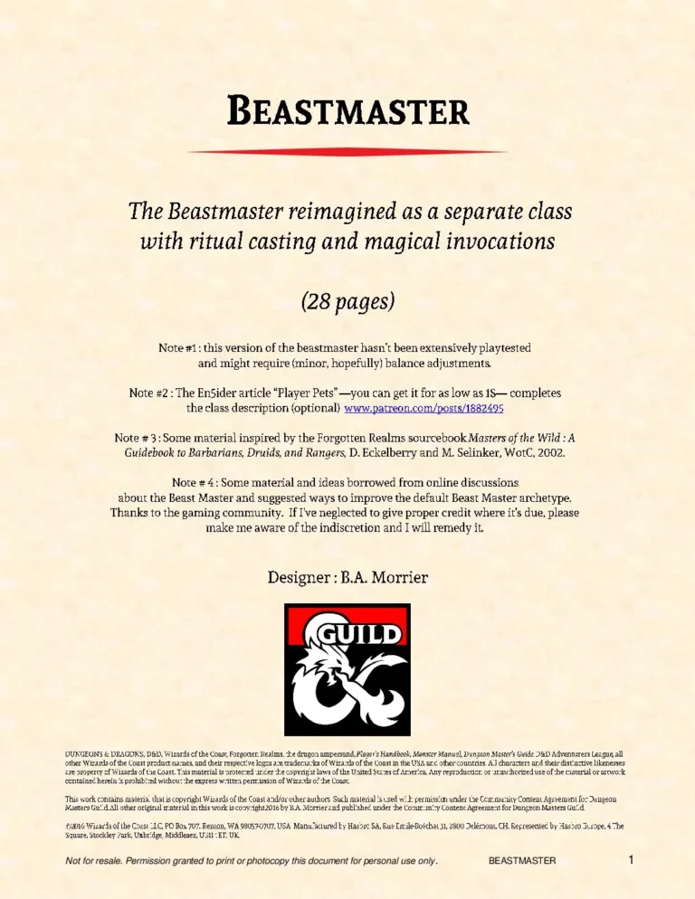 BA Morrier - Beastmaster