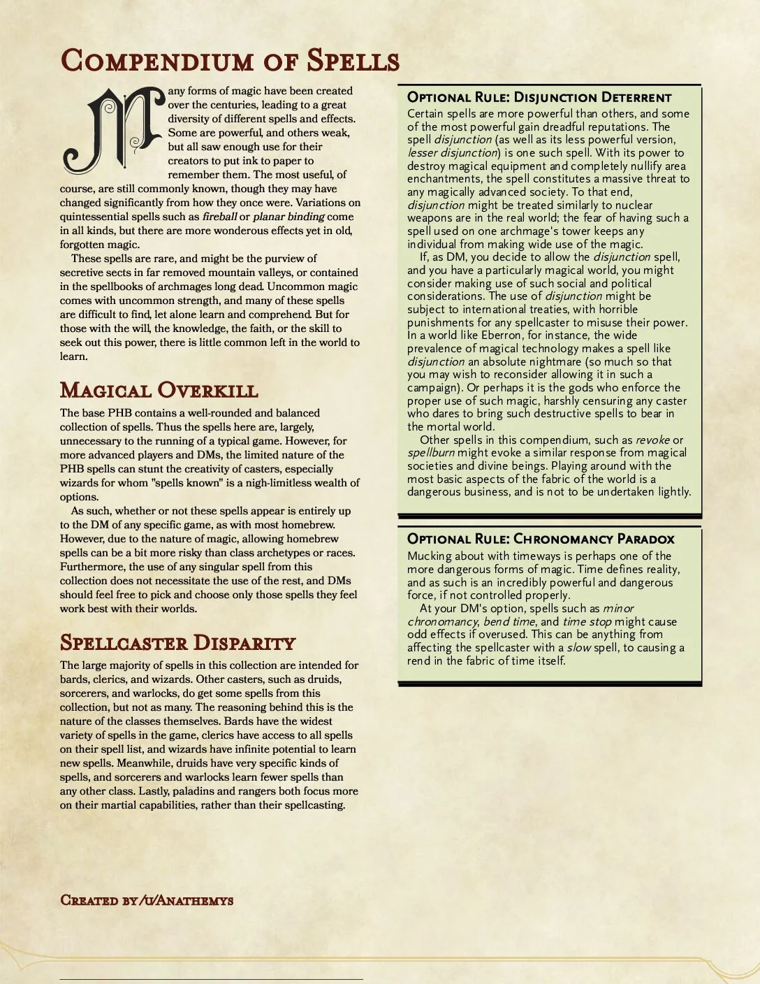 Compendium of Spells I