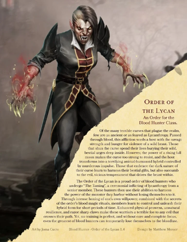 Critical Role - Order of the Lycan for Blood Hunters
