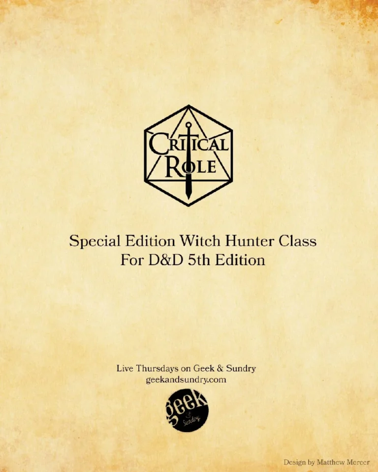 Critical Role - Witch Hunter