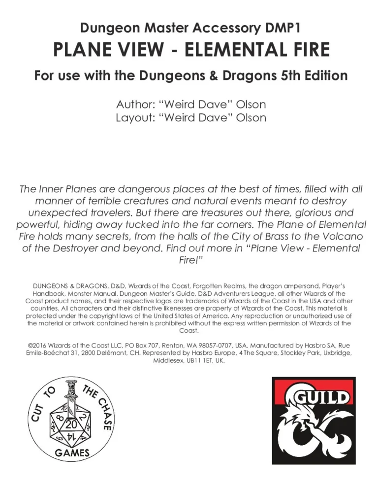 Cut to the Chase - DMP1 Plane View - Elemental Fire