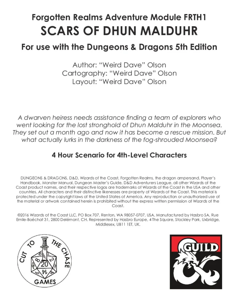 Cut to the Chase - FRTH1 Scars of Dhun Malduhr