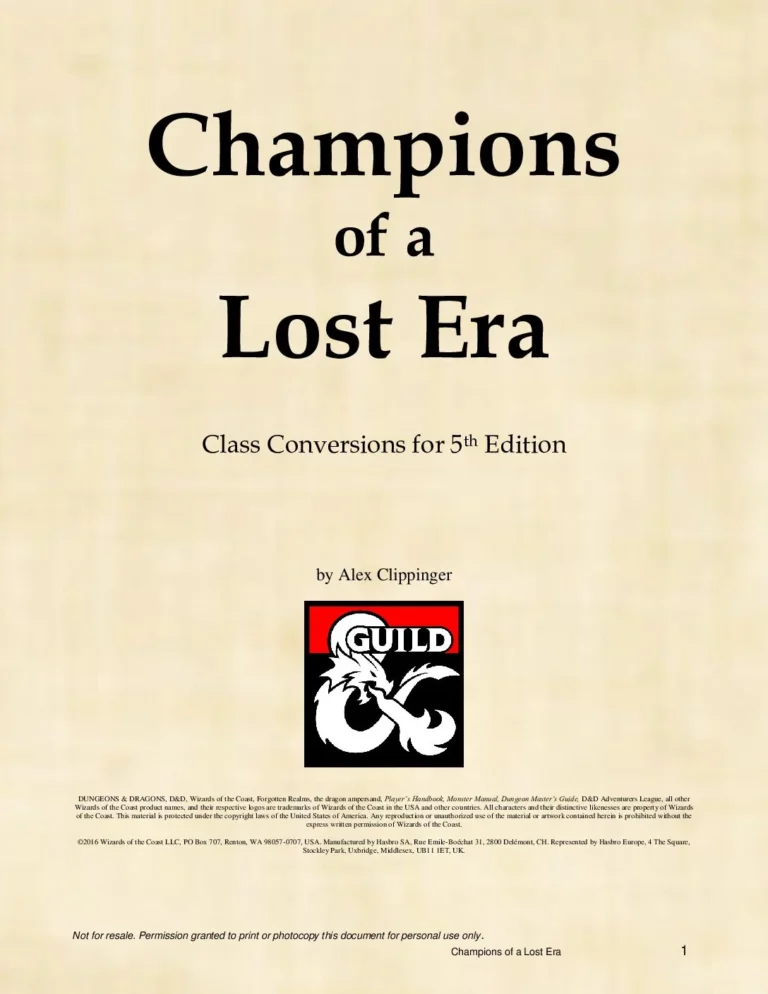 D&D5e - Champions of the Lost Era