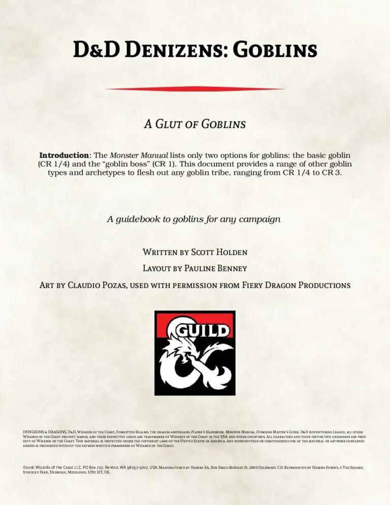 D&D5e - D&D Denizens - Goblins