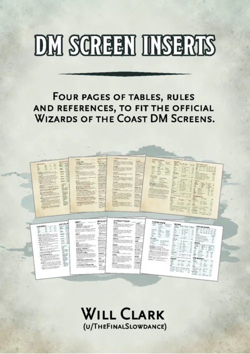 D&D5e - DM Screen Inserts