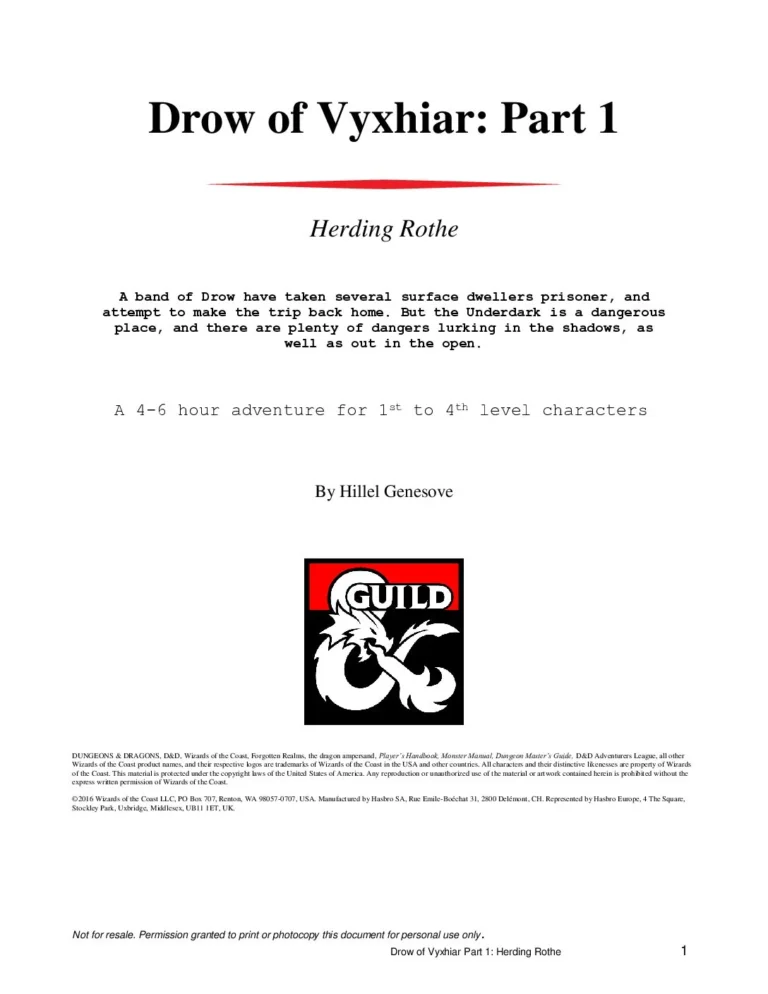 D&D5e - Drow of Vyxhiar Part 1 - Herding Rothe