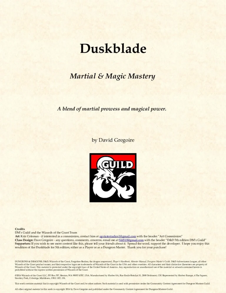 D&D5e - Duskblade