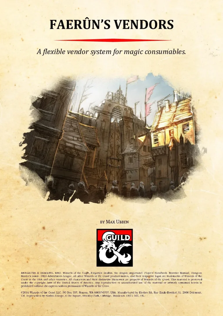 D&D5e - Faerun's Vendors
