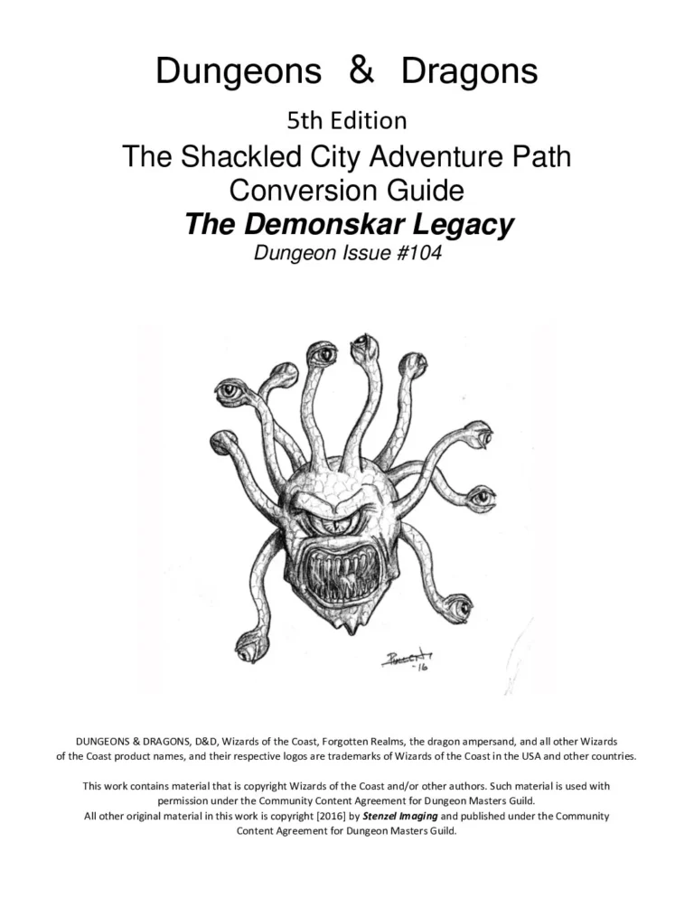 D&D5e - Shackled City - Ch4 - Demonscar Legacy