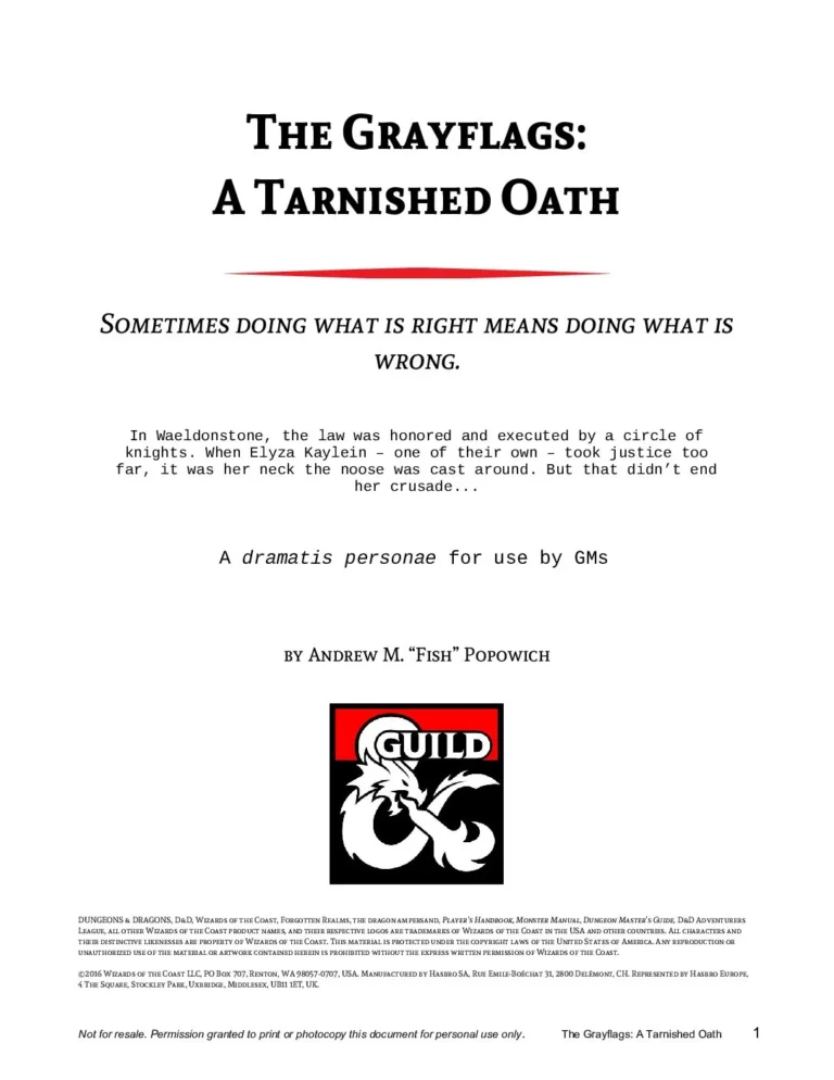 D&D5e - The Grayflags - A Tarnished Oath