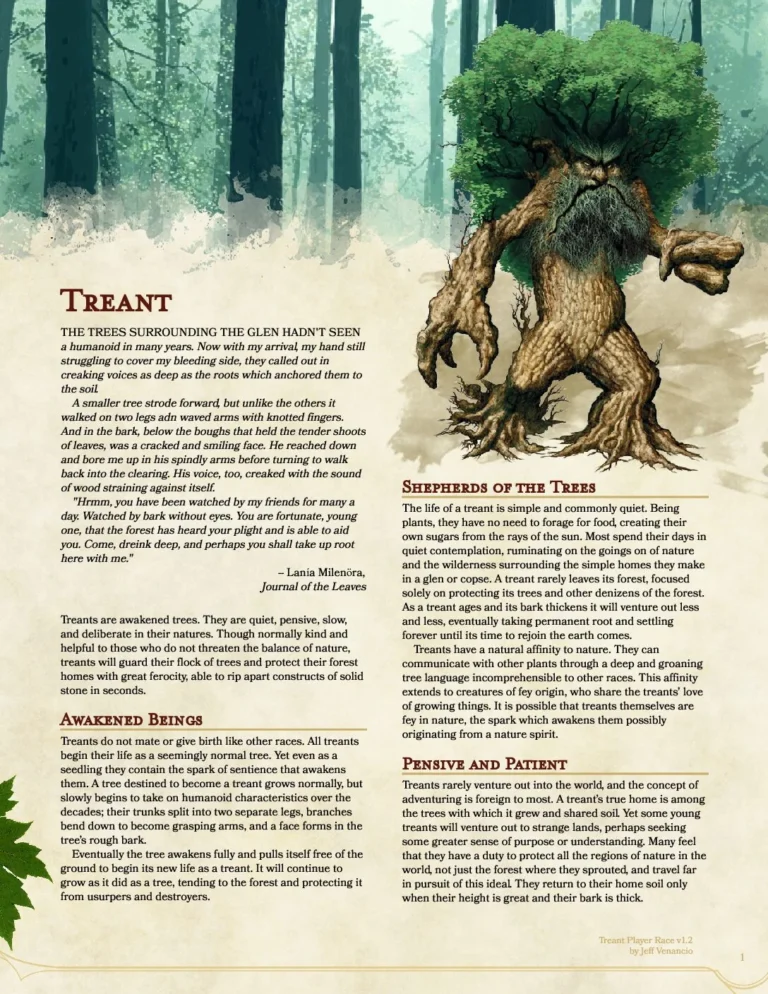 D&D5e - Treant Player Race v1