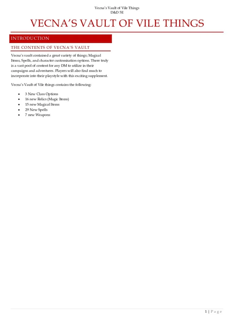 D&D5e - Vecna's Vault of Vile Things