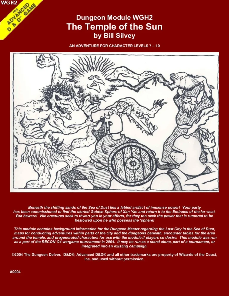 Dungeon Delver - WGH2 - The Temple of the Sun