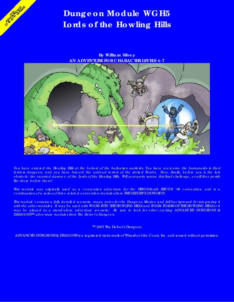 Dungeon Delver - WGH5 - Lords of the Howling Hills