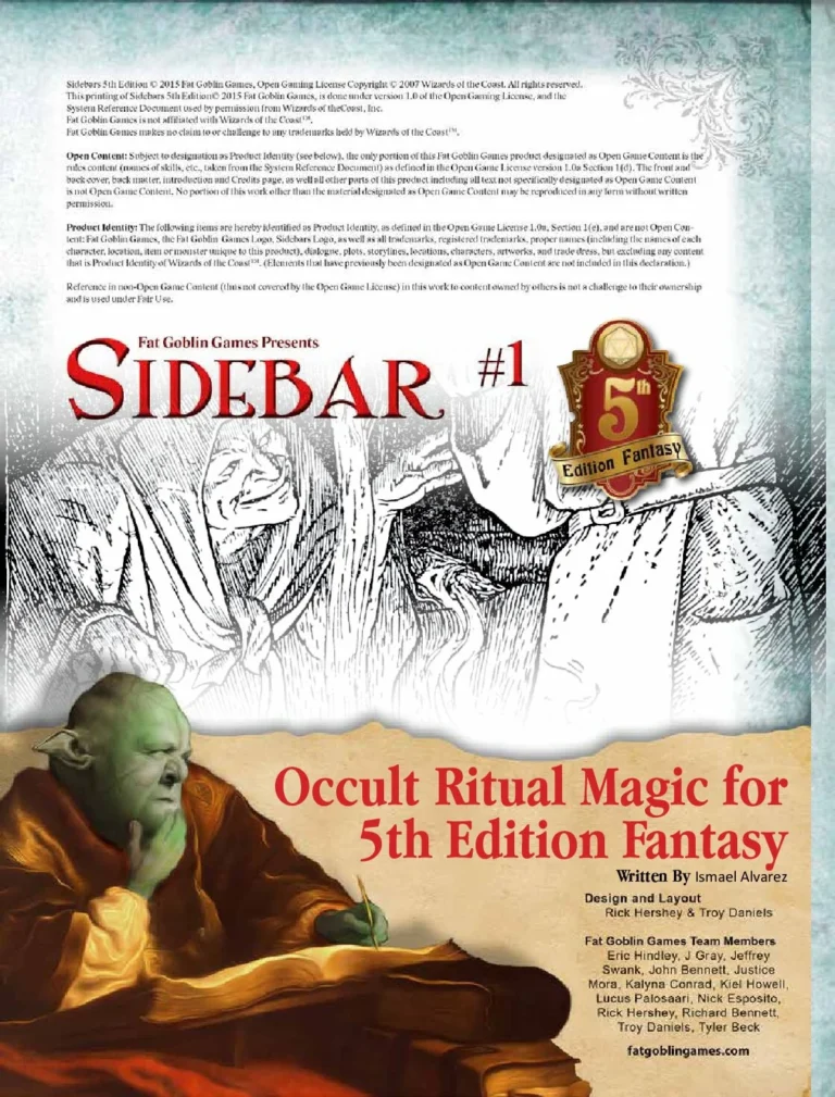Fat Goblin Games - Sidebar 1 - Occult Ritual Magic