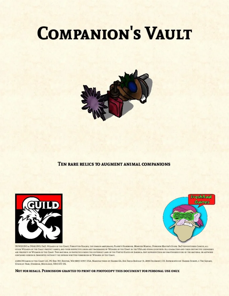 Freshrad Games - Companion's Vault