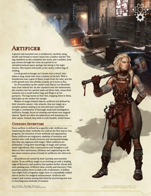 Geeks New England - Artificer - Alternate Unearthed Arcana v2.5