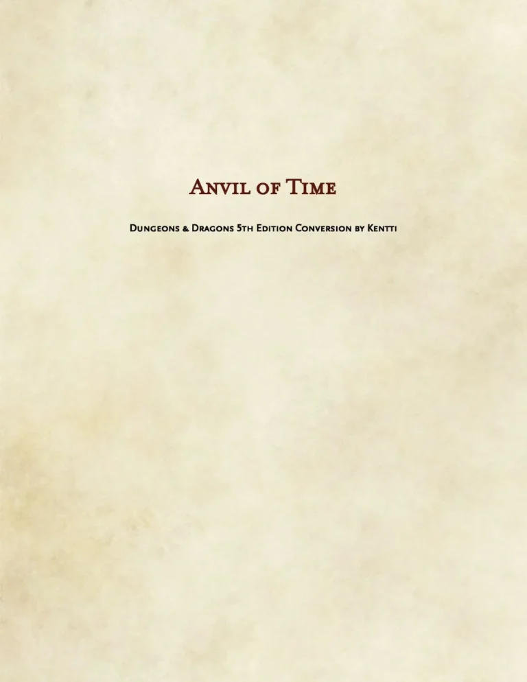 Kentti - Dragonlance Anvil of Time 5e Conversion