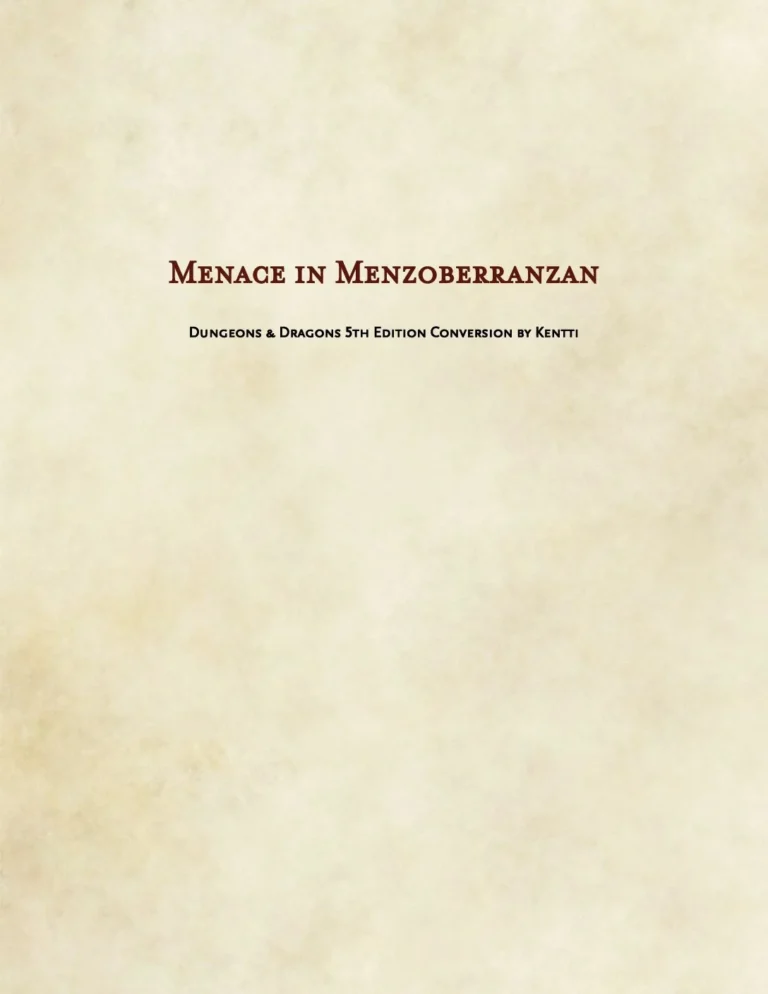 Kentti - Menace in Menzoberranzan 5e Conversion