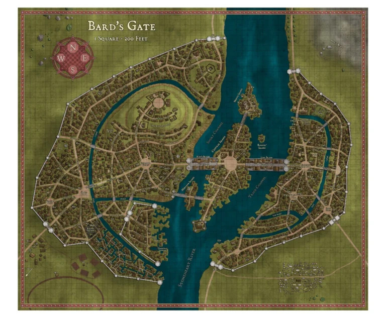 Lost Lands - Bard's Gate City Map