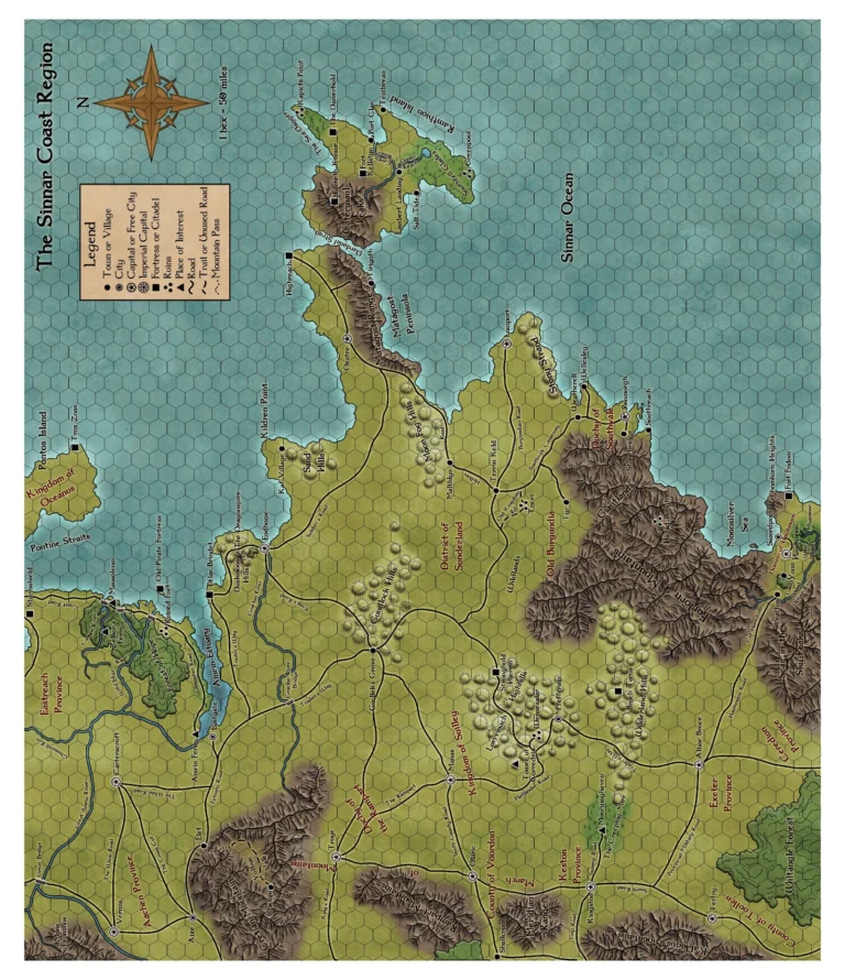 Lost Lands - Sinnar Coast Region Map