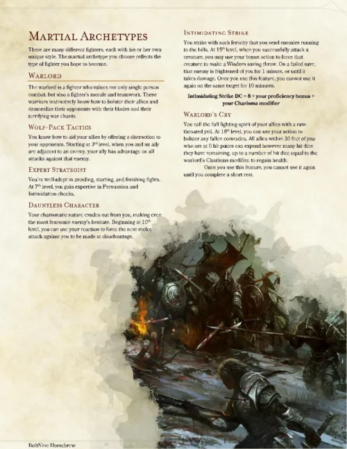 Martial Archetype - Warlord