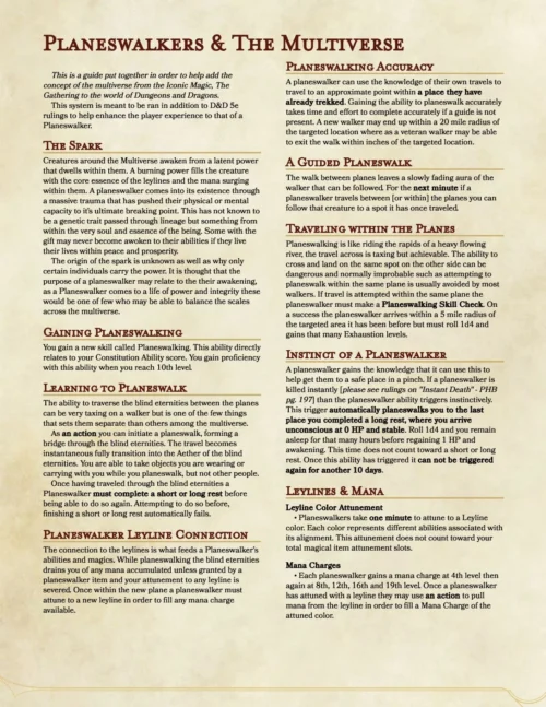 Planeswalkers & The Multiverse
