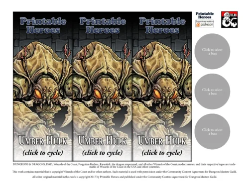 Printable Heroes - Umber Hulk