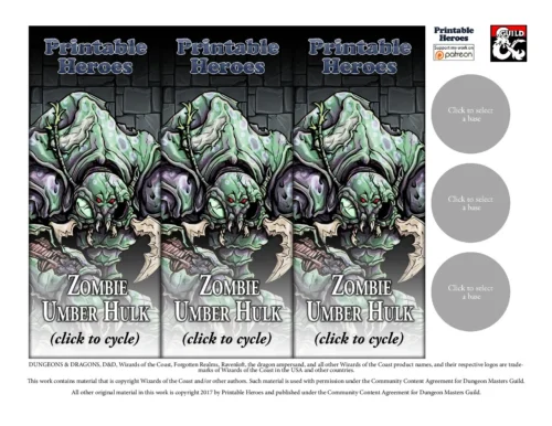 Printable Heroes - Zombie Umber Hulk