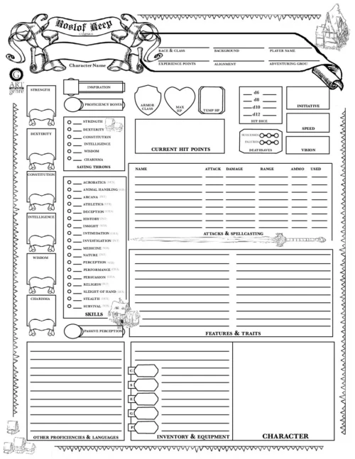 Roslof Keep 5E Character Sheet